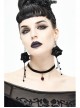 Glass Heart Pendant Flocking Webbing Black Gothic Necklace