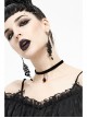 Glass Heart Pendant Flocking Webbing Black Gothic Necklace