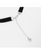 Glass Heart Pendant Flocking Webbing Black Gothic Necklace