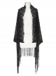 Black Gothic Tassels Hem Lace Shawl