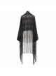 Black Gothic Tassels Hem Lace Shawl