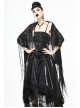Black Gothic Tassels Hem Lace Shawl