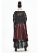 Black Gothic Tassels Hem Lace Shawl