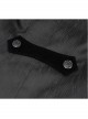 Front Decals Metal Button Lace-Up Cuff Dovetail Hem Black Gothic Striped Jacquard Coat