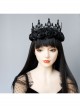 Black Gothic Retro Rose Fashion Queen Party Halloween King Crown Hairband