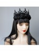 Black Gothic Retro Rose Fashion Queen Party Halloween King Crown Hairband