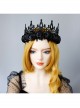 Black Gothic Retro Rose Fashion Queen Party Halloween King Crown Hairband