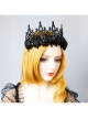 Black Gothic Retro Rose Fashion Queen Party Halloween King Crown Hairband