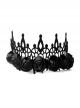 Black Gothic Retro Rose Fashion Queen Party Halloween King Crown Hairband