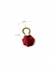 Fashion Retro Christmas Prom Red Rose Flower Festival Bride Girl Birthday Party Earrings