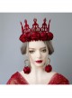 Fashion Retro Christmas Prom Red Rose Flower Festival Bride Girl Birthday Party Earrings