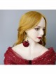 Fashion Retro Christmas Prom Red Rose Flower Festival Bride Girl Birthday Party Earrings