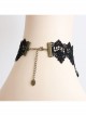 Gothic Fashion Retro Female Black Tassel Lace Flower Pearl Choker