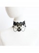 Gothic Fashion Retro Female Black Tassel Lace Flower Pearl Choker