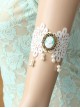 Baroque Fashion Retro Personality Beauty Head White Pearl Lace Wedding Armband