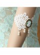 Baroque Fashion Retro Personality Beauty Head White Pearl Lace Wedding Armband