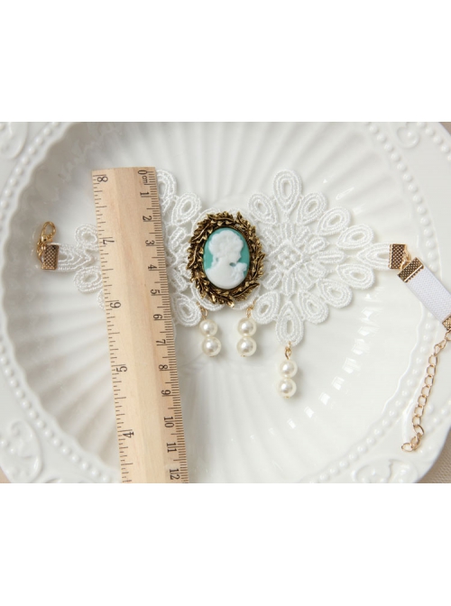 Baroque Fashion Retro Personality Beauty Head White Pearl Lace Wedding Armband