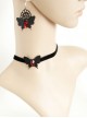Fashion Gothic Retro Simple Black Butterfly Artificial Leather Ruby Female Choker