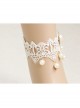 Palace Retro Fashion Baroque White Lace Pearl Female Handmade Bride Dress Anklet