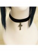 Gothic Lolita Simple Retro Cute Fashion Star Cross Female Velvet Choker