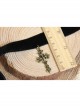 Gothic Lolita Simple Retro Cute Fashion Star Cross Female Velvet Choker