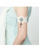 Baroque Fashion Retro Bride Wedding White Lace Sapphire Cross Female Wide Armband