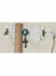 Baroque Fashion Retro Bride Wedding White Lace Sapphire Cross Female Wide Armband