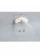 Fashion Baroque White Rose Flower Gown Christmas Retro Lace Crown Full Face Veil Masquerade Headband