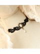 Gothic Retro Fashion Personality Black Lace Flower White Pearl Female Choker