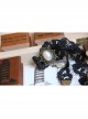 Gothic Retro Fashion Personality Black Lace Flower White Pearl Female Choker