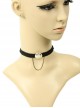 Retro Gothic Fashion Simple Individuality Black Lace Chain Golden Flower Female Short Necklace