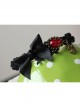Black Gothic Baroque Retro Fashion Bow Love Heart Ruby Handmade Hairpin