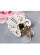 Vintage Fashion Baroque White Lace Artificial Gems Chain Pony Brooch