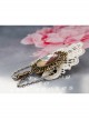 Vintage Fashion Baroque White Lace Artificial Gems Chain Pony Brooch