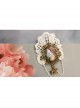 Vintage Fashion Baroque White Lace Artificial Gems Chain Pony Brooch