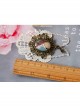 Vintage Fashion Baroque White Lace Artificial Gems Chain Pony Brooch