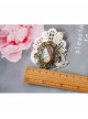 Vintage Fashion Baroque White Lace Artificial Gems Chain Pony Brooch
