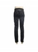 Side Lace-Up Back Waist Metal Buckle Leather Loop Black Gothic Flocking Trousers