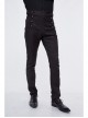 High Waist Front Waist Double-Breasted Button Black Gothic Jacquard Pants
