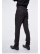High Waist Front Waist Double-Breasted Button Black Gothic Jacquard Pants