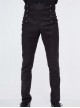High Waist Front Waist Double-Breasted Button Black Gothic Jacquard Pants