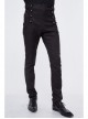 High Waist Front Waist Double-Breasted Button Black Gothic Jacquard Pants