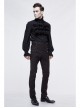 High Waist Front Waist Double-Breasted Button Black Gothic Jacquard Pants