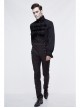 High Waist Front Waist Double-Breasted Button Black Gothic Jacquard Pants