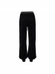 Front Decals Split Splice Mesh Black Gothic Velvet Pants