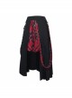 Metal Eyelets Loop Decoration Splice Red Scottish Plaid Black Punk Skirt