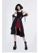 Metal Eyelets Loop Decoration Splice Red Scottish Plaid Black Punk Skirt