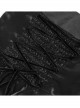 Front Decals Back Waist Lace-Up Lace Mesh Hem Black Gothic Sling Dress