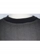Round Collar Short Sleeve Black Punk Mesh T-Shirt