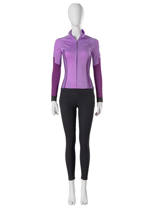 TV Drama Hawkeye Kate Bishop Purple Top Suit Style 2 Halloween Cosplay Costume Set